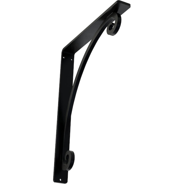 Ekena Millwork Legacy Wrought Iron Bracket, (Single center brace), Powder Coated Black 1 1/2"W x 10"D x 12"H BKTM01X10X12SLE - main